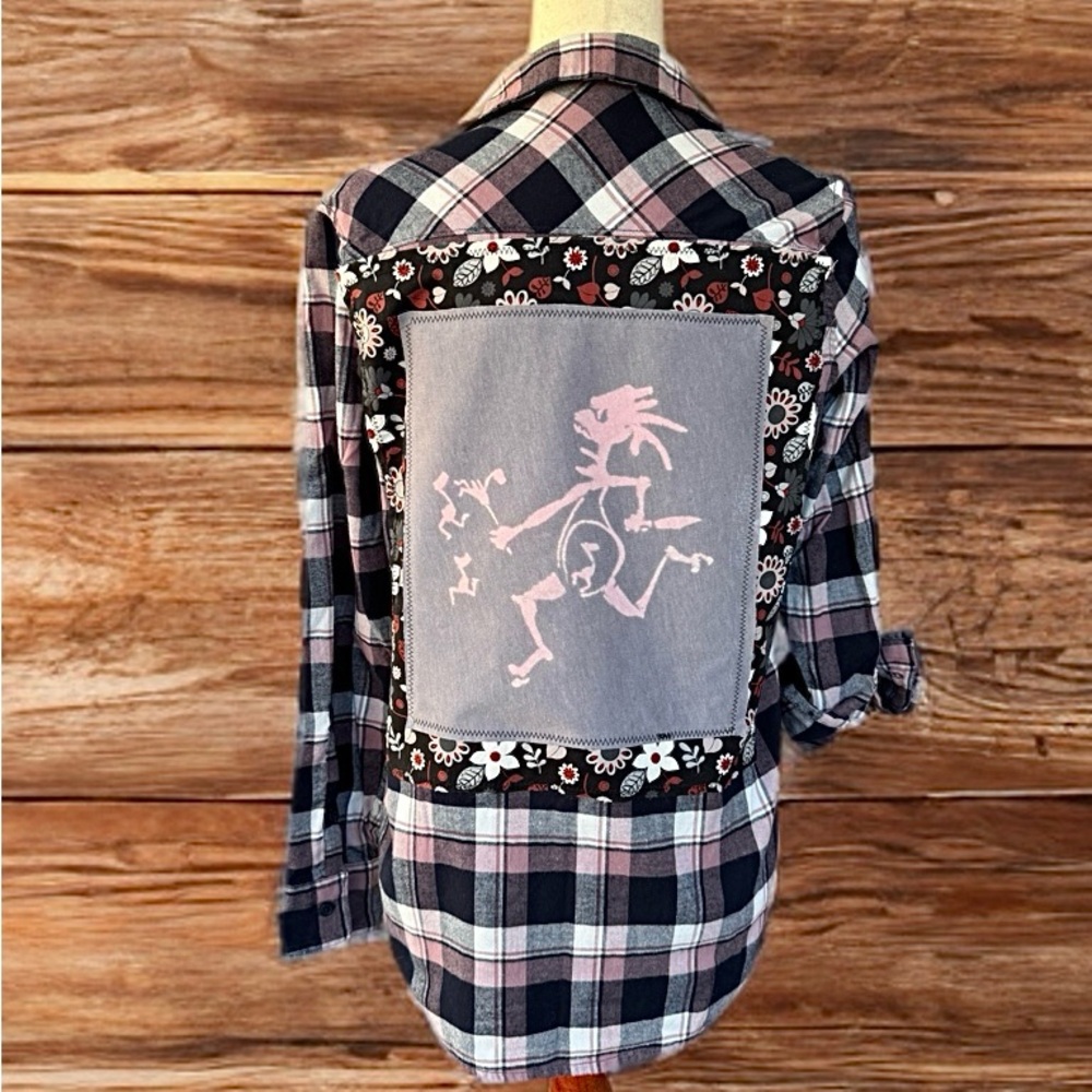 Women’s Upcycled NoteEater Widespread Panic Flannel Shirt